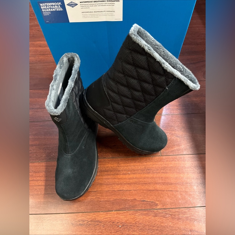 Womens 6.5 Columbia Ice Maiden Slip III Snow Winter Boot Black Suede New In Box
